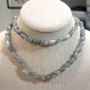 Vintage Gray Moonstone Necklace 30"